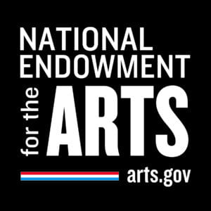 The logo for the National Endowment for the Arts, white text on a black background.